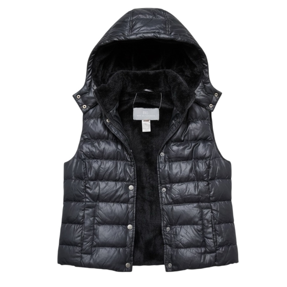 Tart Collections Vest Womens Black Puffer Vest Removable Hood